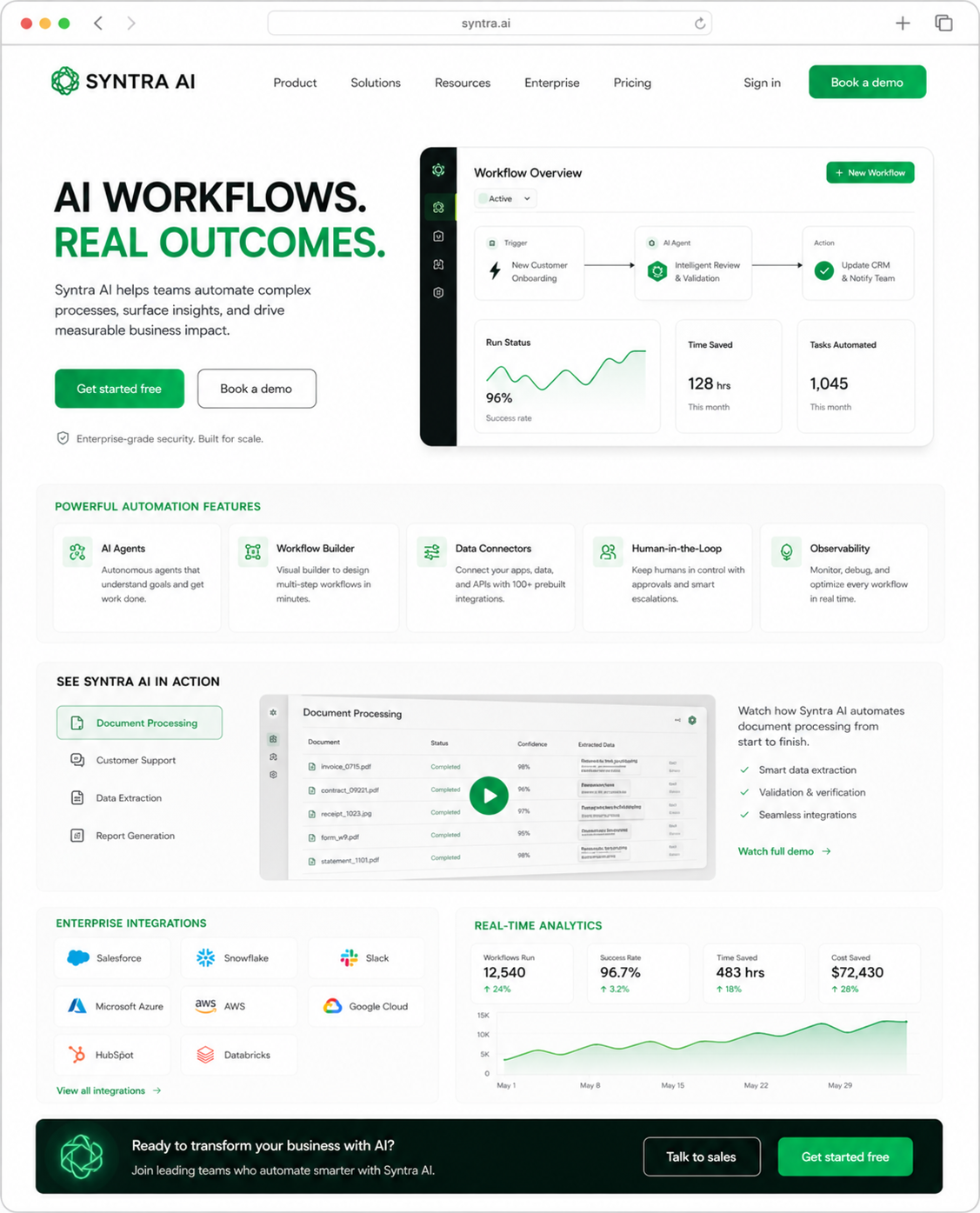 AI Product website preview